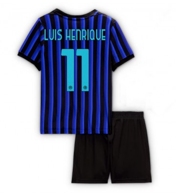 Inter Milan Luis Henrique #11 Replika Hemmatröja Barn 2025-26 Kortärmad (+ Korta byxor)